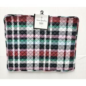 Vera Bradley Plaid Placemats Cotton Set Of 2 Reversable 17.5 x 13.5 Pink Black